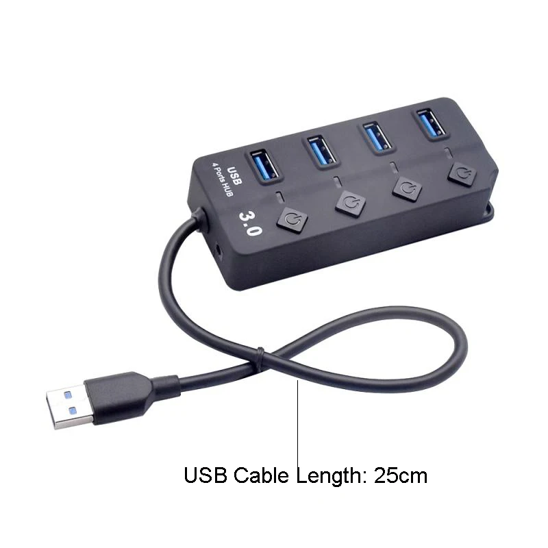 CHYI портативный usb-концентратор USB-A до 4 портов USB 3,0 разветвитель с внешним адаптером питания супер скорость 5 Гбит/с концентраторы для ПК ноутбука Настольный