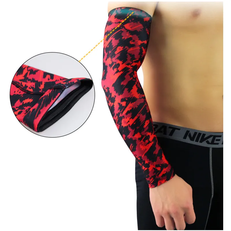 1 pair uv حماية تشغيل الدراجات الذراع تدفئة الذراع كرة الطائرة دراجة دراجة ذراع يغطي الغولف الرياضية الكوع