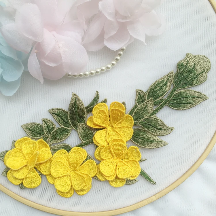 

Multicolored layered flowers, embroidered cloth, cheongsam, dance costume, DIY garment patch, no glue.