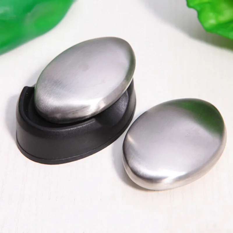 

10pcs Stainless Steel Soap Oval Shape Deodorize Smell from Hands Retail Magic Eliminating Odor Kitchen Bar Soap Oder Remover