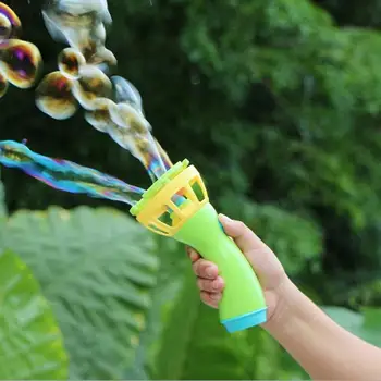 

Summer Funny Magic Bubble Blower Machine Electric Automatic Bubble Maker Gun with Mini Fan Kids Outdoor Toys Wedding Supplies