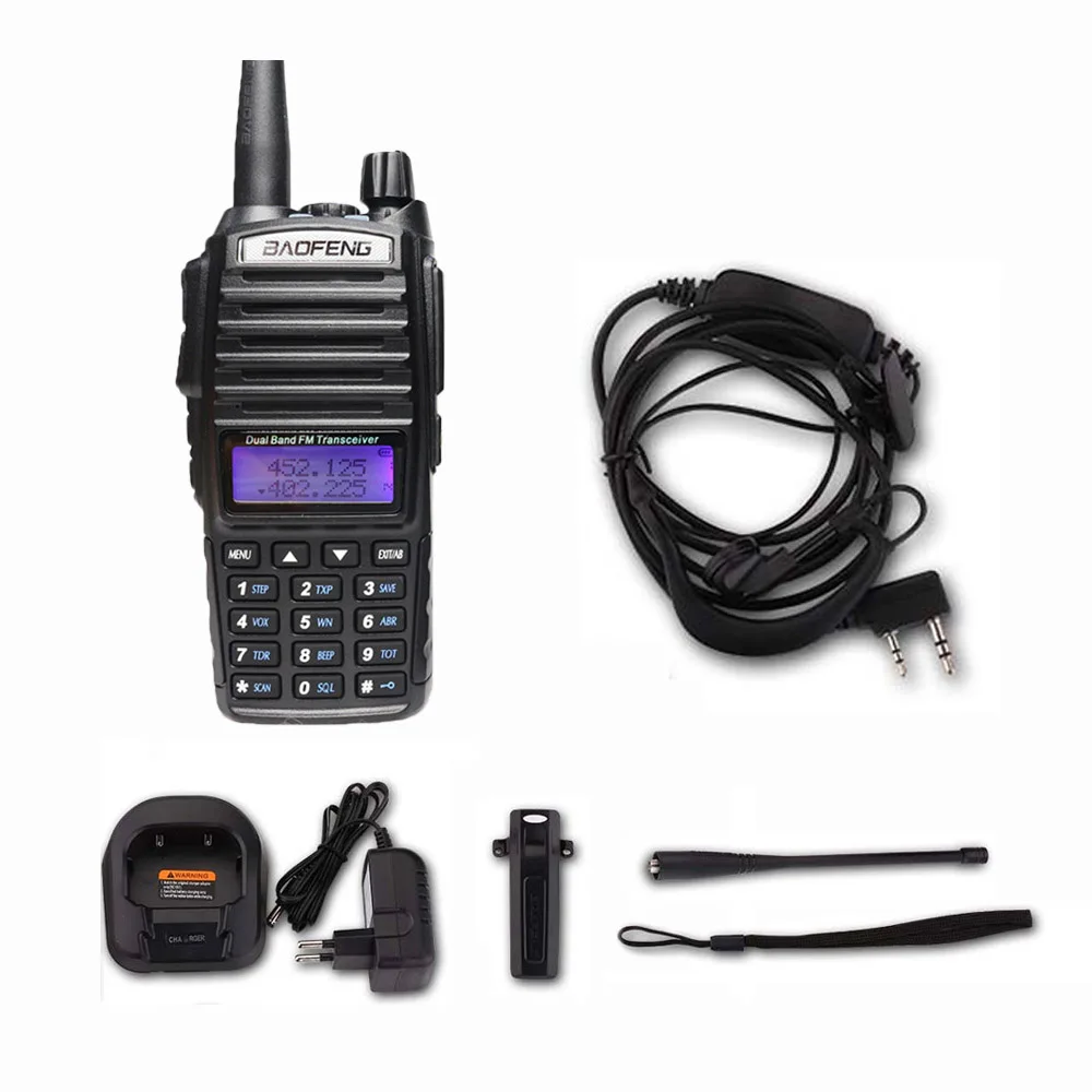 Baofeng UV-82 иди и болтай Walkie Talkie “иди и 10 км двухстороннее радио двухдиапазонный FM трансивер Walkie Talkie двухстороннее радио - Цвет: Black