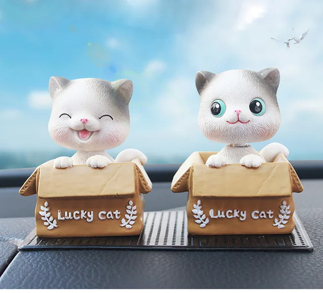 Amenagement Interieur,Décoration de tableau de bord en résine mignonne pour tableau  de bord de voiture, poupée chat - Type Rabbit - Cdiscount Auto