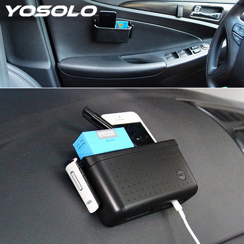 YOSOLO New Car Door Storage Box Mobile Phone Holder Pylons Multi-use Case Car Container Pocket Organizer Accessories Car-styling