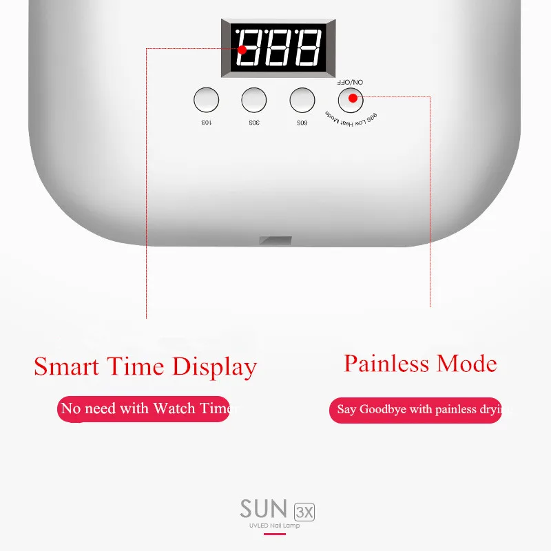 48 Вт SUN3 X УФ светодиодный светильник портативная ручка Сушилка для ногтей для всех типов поли гель ЖК Таймер лед лампы отверждения УФ лак гель Гвозди Машина