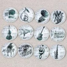 Onwear микс музыкальный инструмент фото винтаж круглый стеклянный кабошон 12 мм 20 мм 25 мм 30 мм diy ювелирные изделия для серьги подвески