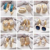 Yunkingdom 14 Different Styles New 2022 Trendy Jewelry Gold Earring Round Cubic Zirconia Crystal Hoop Earrings for Women ► Photo 1/6