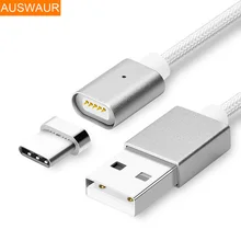 Супер умный Магнитный кабель для Тип-C USB-C 1 м USB кабель с нейлоновой оплеткой светодиодный для зарядки и синхронизации данных адаптер Тип C для huawei samsung s8 OnePlus3 Xiaomi