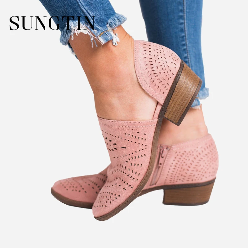 

Sungtin Fashion Hollow Out Women Oxfords Shoes Casual Moccasins Lady Vintage Basic Brogue Shoes Slip-On Pointed Toe Flats Shoes