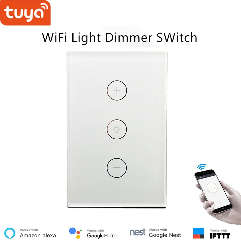 Умный WiFi светодиодный выключатель диммер светильник 220 В 400 Вт alexa стандарт