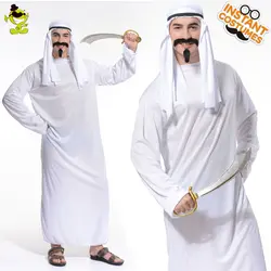 Новый Для мужчин арабских арабский костюм Ближний Восток костюм халат Хэллоуин вечерние Косплэй традиционные костюмы Ролевая игра