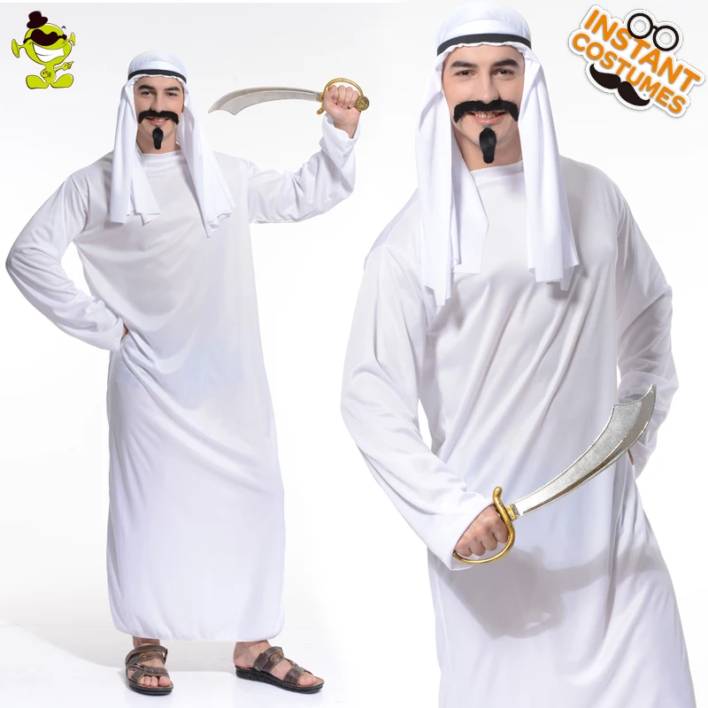 New Men Arab Arabian Costume Middle East Costume Robe Halloween Party