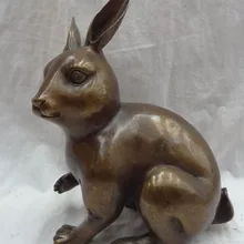 Bi002482 " Лаки Китайский Бронзовый Знак YuanBao Богатство Кролик Статуя Скульптуры Животных