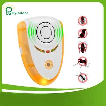 

Hyindoor Ultrasonic Pest killer Pet Friendly repellent for Controling Rodents, Cockroaches, Rats, Ants, Spiders and Mosquitoes