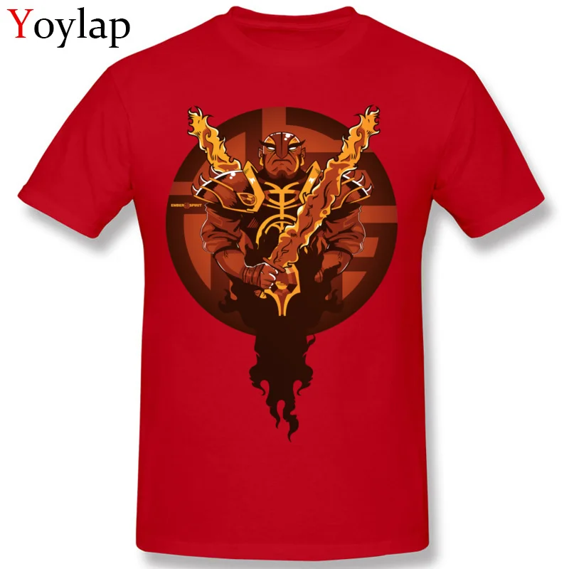 Crew Neck Pure Cotton Mens T Shirt Printed Short Sleeve Tops Shirts Special Geek Tee Shirts Xin The Ember Spirit Top Quality red