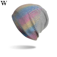 Новые шапки 1 шт. унисекс вязаная шапка хеджирования головной убор шапочка разноцветная Кепка Теплый Открытый Модные аксессуары Nov5