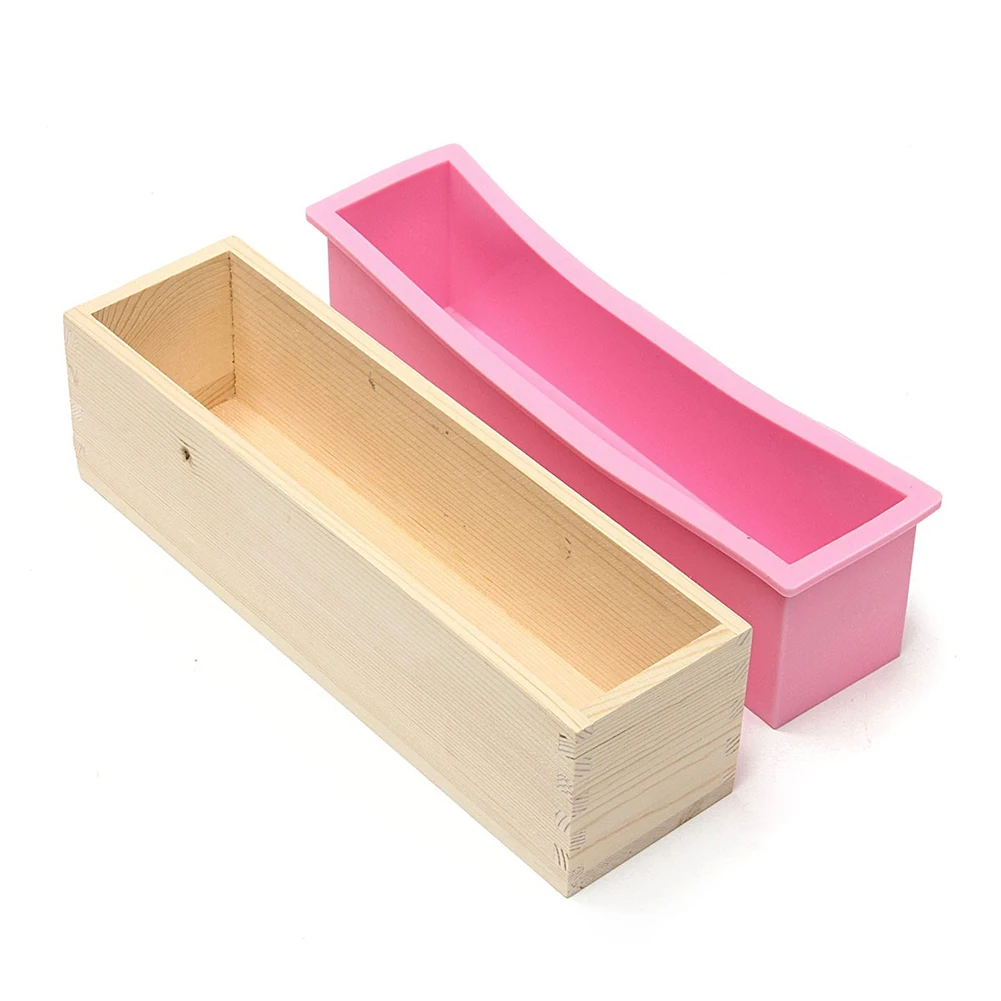 Силиконовые формы для мыла с деревянной коробкой домашний буханка Мыло чайник слайсер резак квадратной формы для торта силиконовые формы для мыла 1 шт