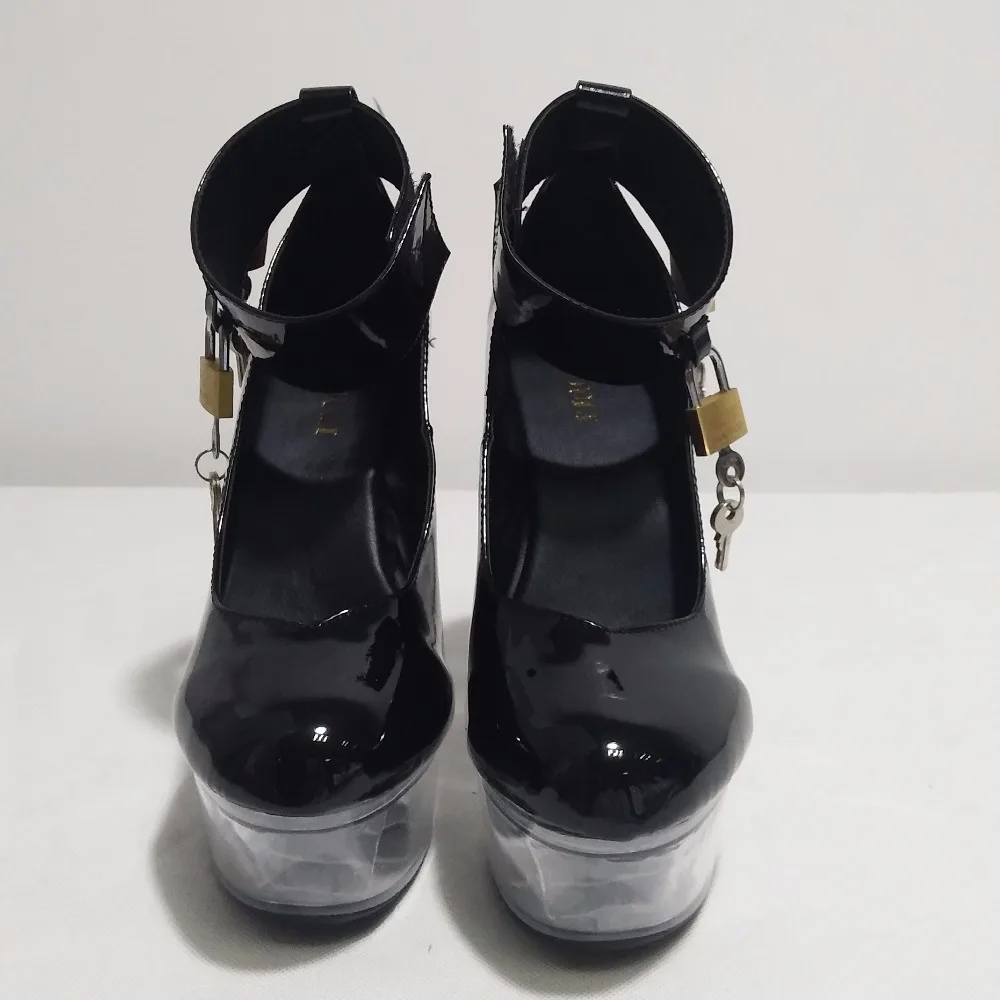 The 15cm crystal soles are displayed in response to bare metal trim, and the models stage party heels