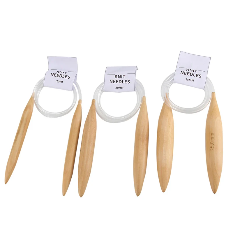 

Bamboo Thick Knitting Needles Crochet Hook Plastic Tube Iceland Carpet Ring Needle Sweater Hat Scarf DIY Knitted