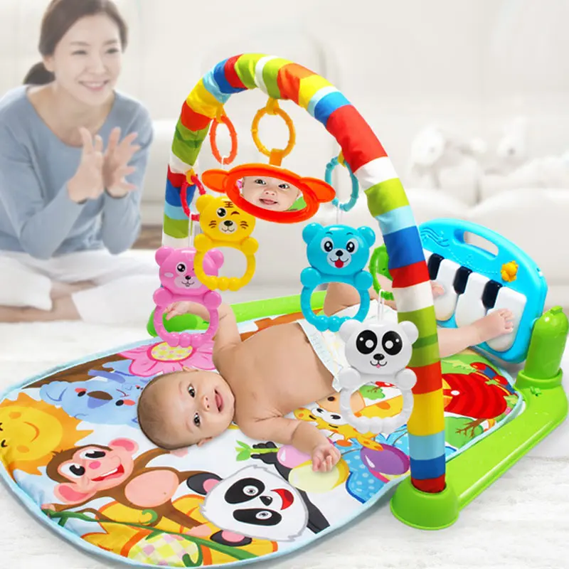 

Kids Children Fitness Rack Baby Toys Piano Music Blanket Play Plastic Intellectual Development M09