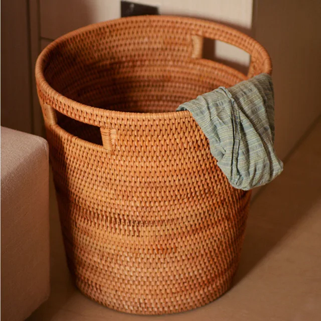 Модная ротанговая корзина для белья ёмкость для хранения грязной одежды корзина ванная комната продукт корзина Винтаж Декоративные Ручные плетеные корзины большой