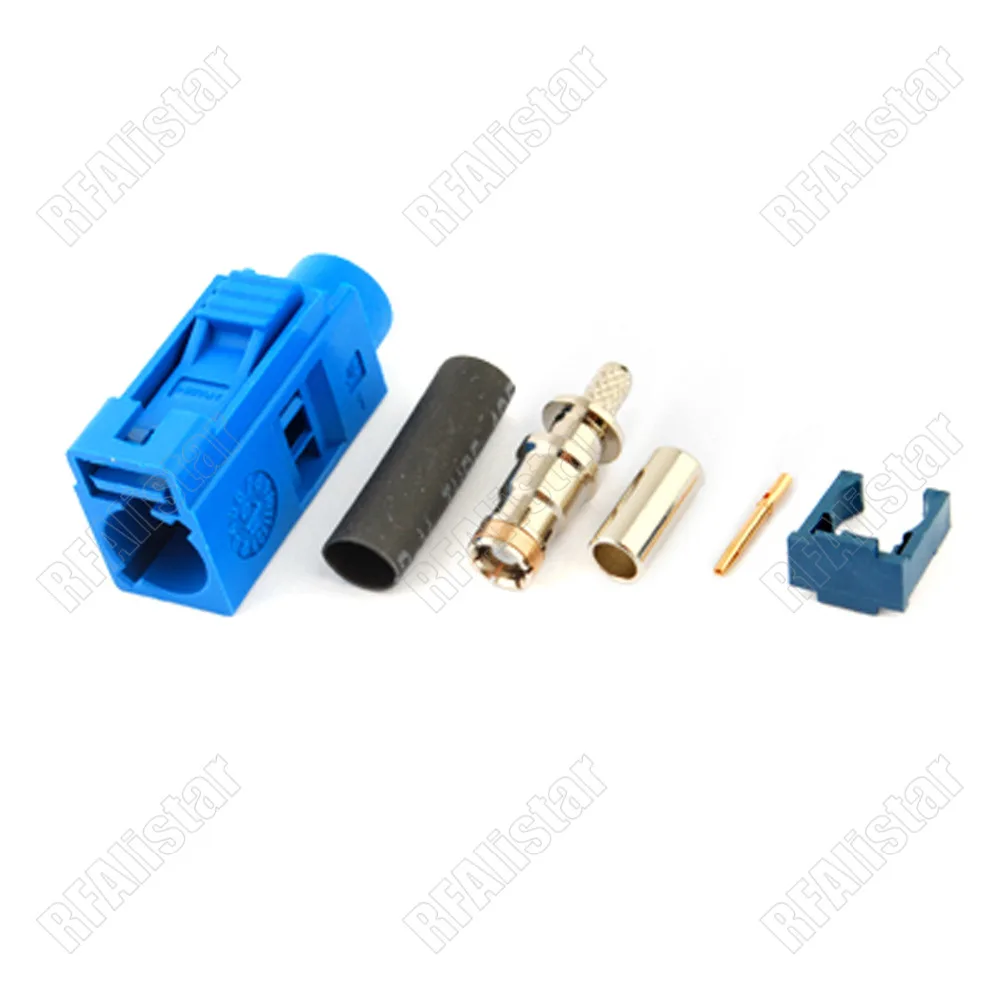 

50 Pieces Fakra C female RF SMB Connector 5005 Blue Crimp For RG316 RG174 LMR100 GPS telematics & navigation
