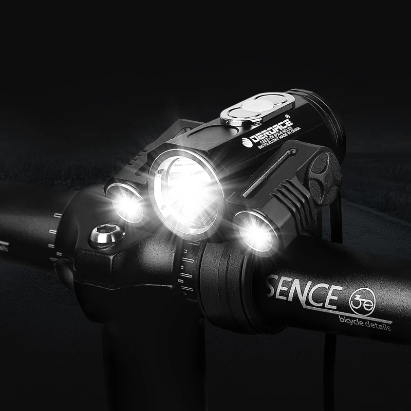 

DEROACE Bicycle Light Power Waterproof Rechargeable Cycling Light Side Warning Flashlight bike light 4 Modes Bicycle accessories