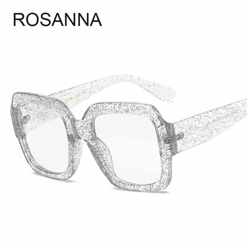 

ROSANNA Oversized Square Sunglasses Women 2018 New Big Frame Decoration Clear Lens Sun Glasses for Women High Quality UV400