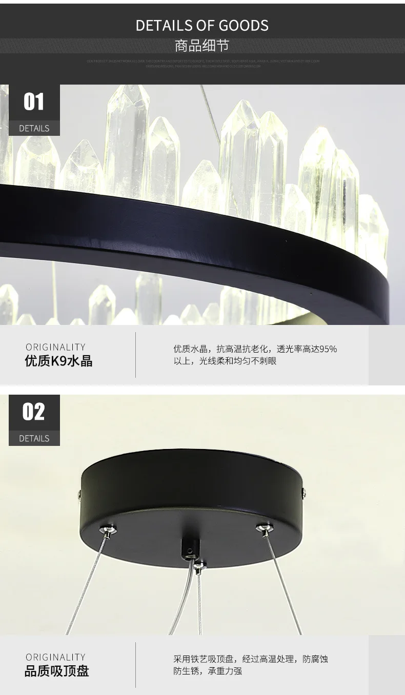 Новая Винтажная американская люстра, металлический черный светильник для прохода, хрустальные подвески для люстры, современный домашний светильник ZDD0103
