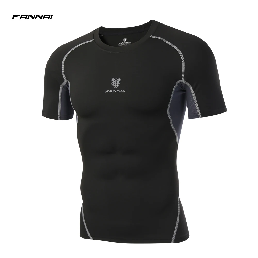 2018 Brand Elastic Set Men Quick Dry Fitness Casual Tight Suit Men's Bodybuilding Sportswear For Men's Sweatshirt Two Pieces 4XL