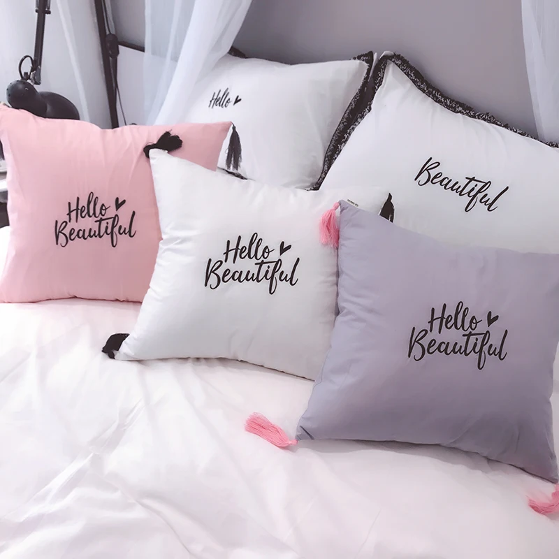 2017 New Bedroom Decorative Pillows With Words Pattern High Quality