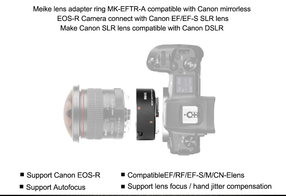 Mcoplus Meike MK-EFTR-A переходное кольцо для Canon EF/EF-S/RF Крепление объектива для камеры Canon EOS-R