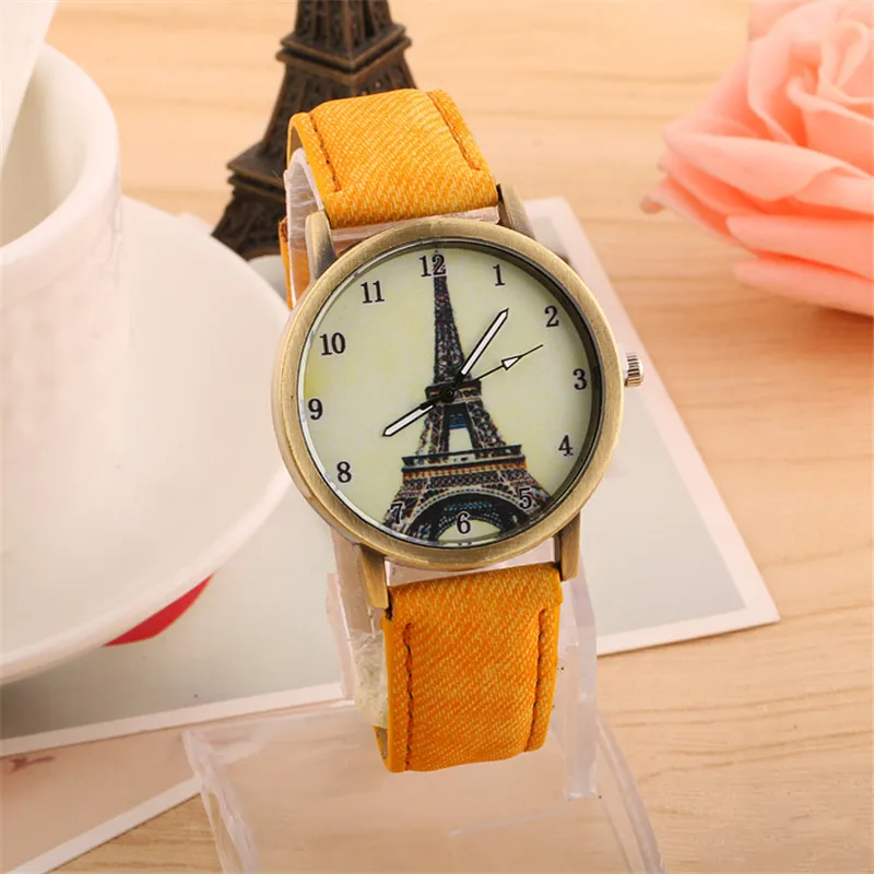 Goede MEIBO Mode Merk vrouwen Horloges Eiffeltoren Vintage Lederen Quartz Horloge Vrouwen Dames Horloges Casual klok geschenken