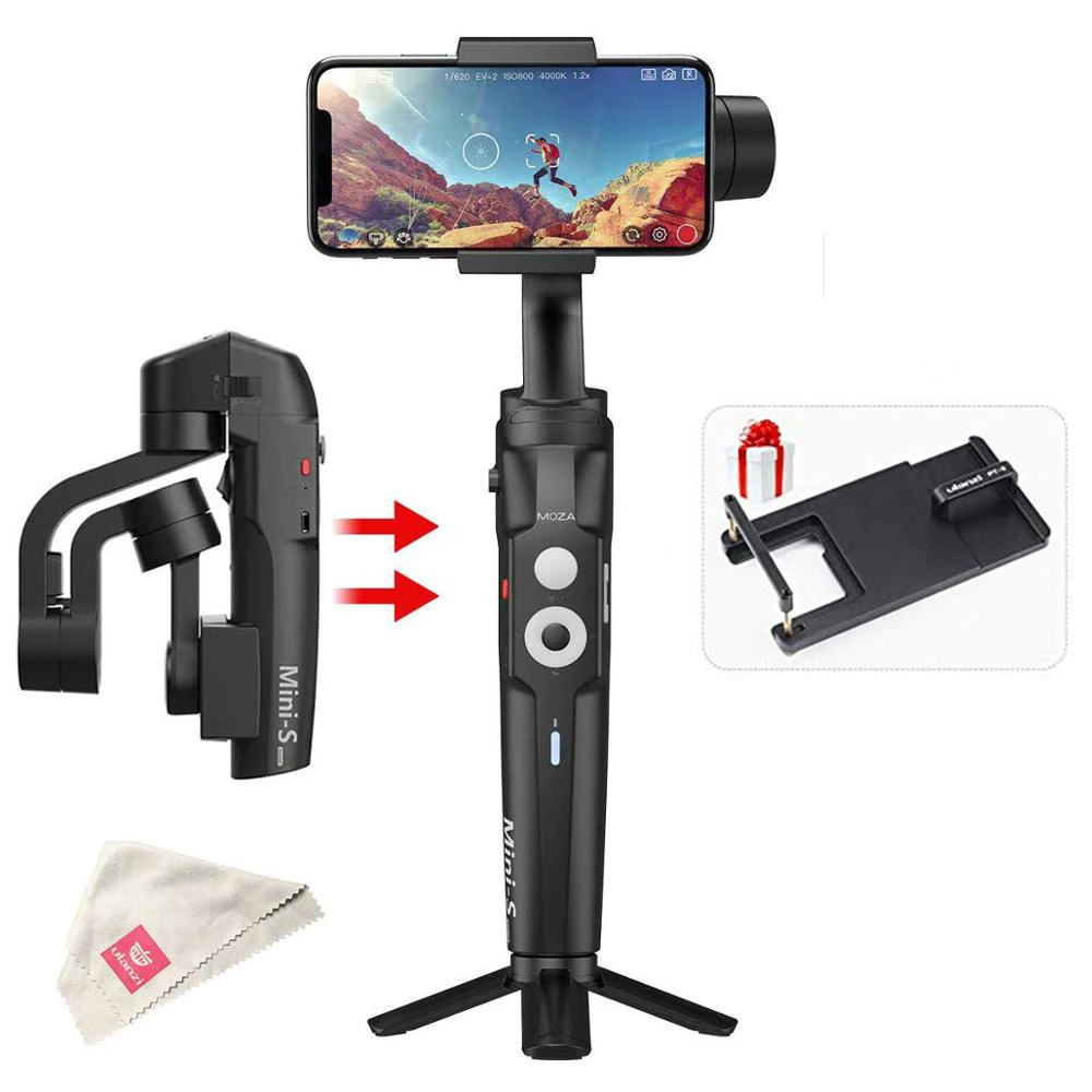  RU Stock Moza Mini S Foldable 3-Axis Gimbal Vlog Stabilizer for iPhone X 8p Huawei P30 Pro GoPro 7/