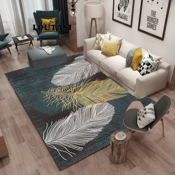 

LOUTAI Modern Super Soft Velvet Feather Carpet Pad Bedside Blanket Doormat Outdoor Prayer Parlor Home Floor Mat Anti-slip Rugs