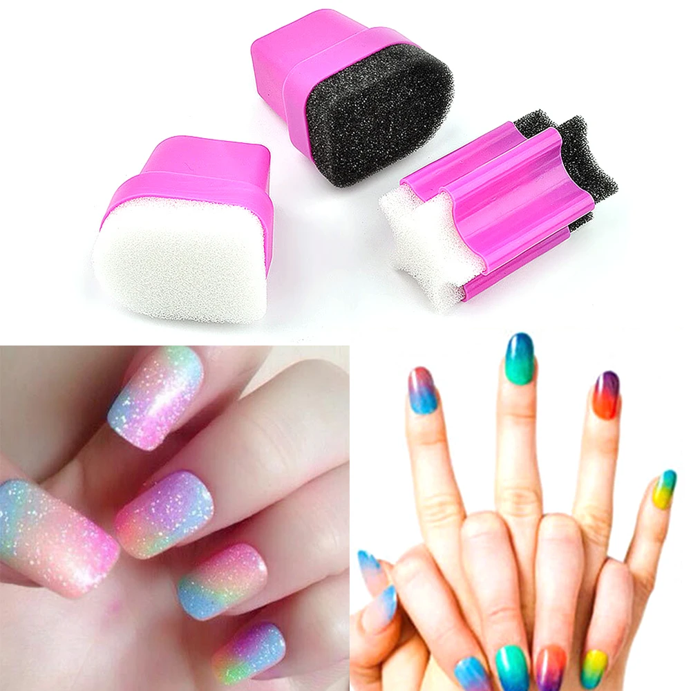 

ELECOOL 1Pcs DIY Gradient Nail Sponges Nail Buffer Files Color Change Gel Nail Polish Equipment Manicure Nail Art Tool