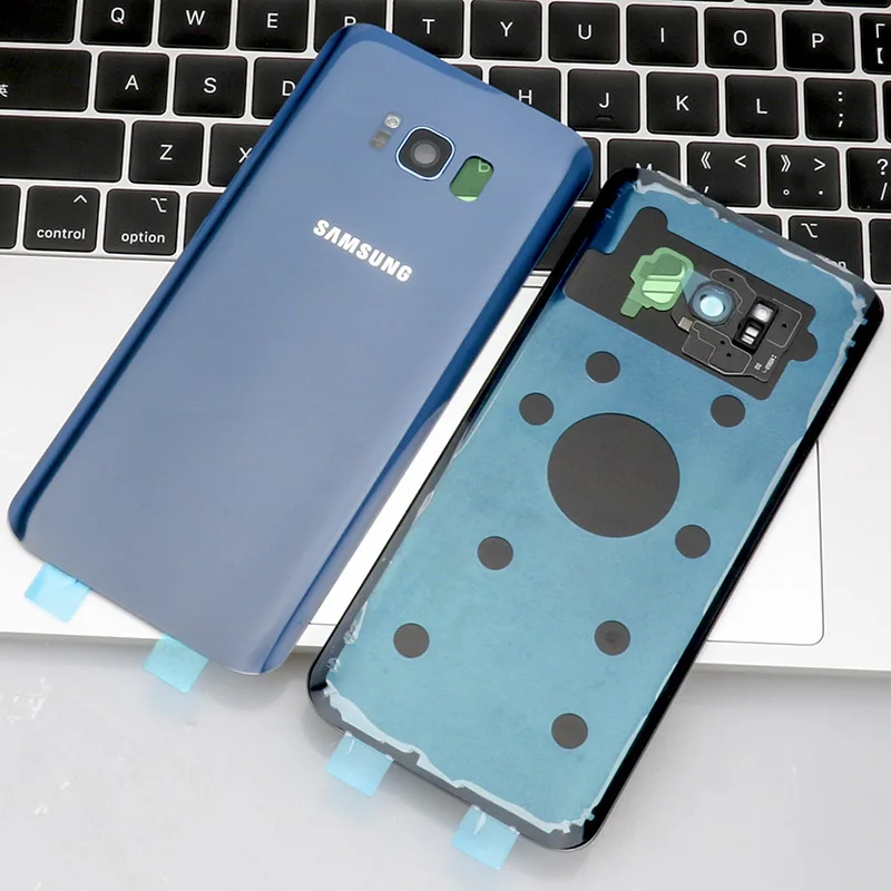 6," для SAMSUNG Galaxy S8 PLUS G955F задняя крышка батарейного отсека задняя стеклянная крышка Корпус чехол Замена для SAMSUNG S8 plus Крышка батарейного отсека - Цвет: S8 Plus Blue