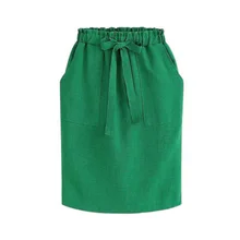 Для Женщин Половина Одноцветный с бантом Высокая талия юбка-карандаш Летние XRQ88