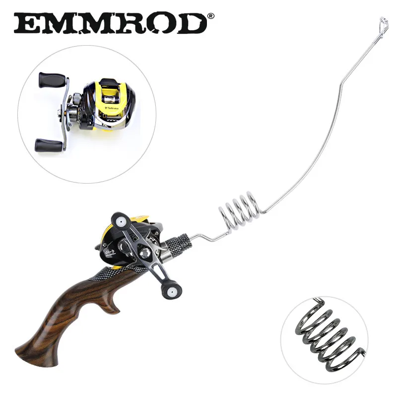 EMMROD Bait Casting Rod 55cm Ebony Handle High Quality Fishing Rod Boat Lure Rod Portable Fish Gear Rock Ice Telescopic FQ-WD