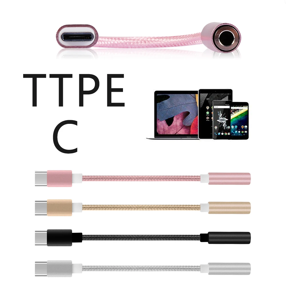 1 шт. USB C мужской 3 5 мм с разъемом подачи внешнего сигнала AUX Jack адаптер Type до