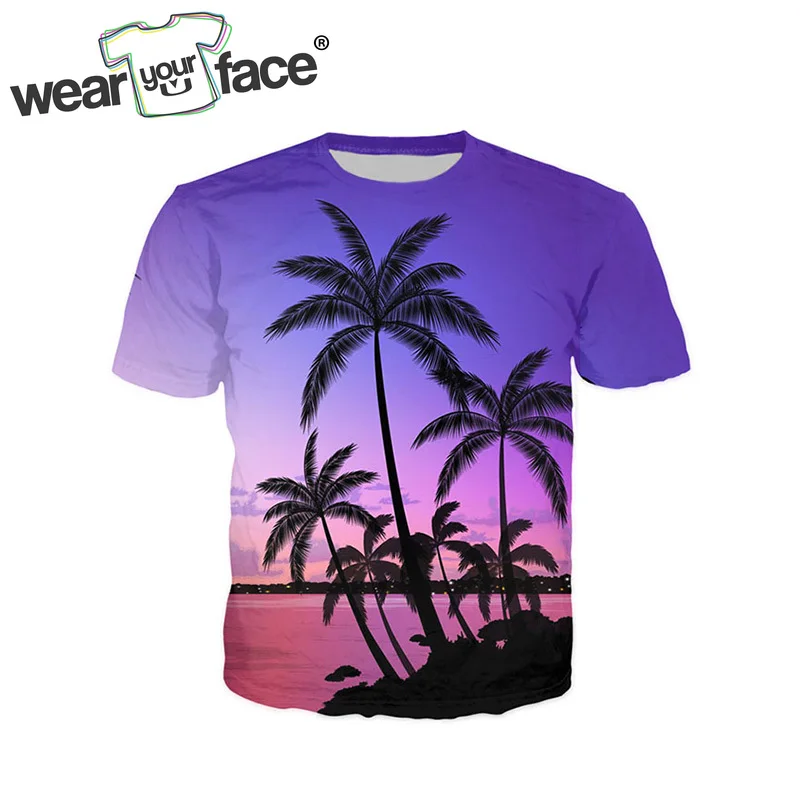 Sunsets Palm Trees 3D All Over Printed T Shirts Summer Beach Street ...