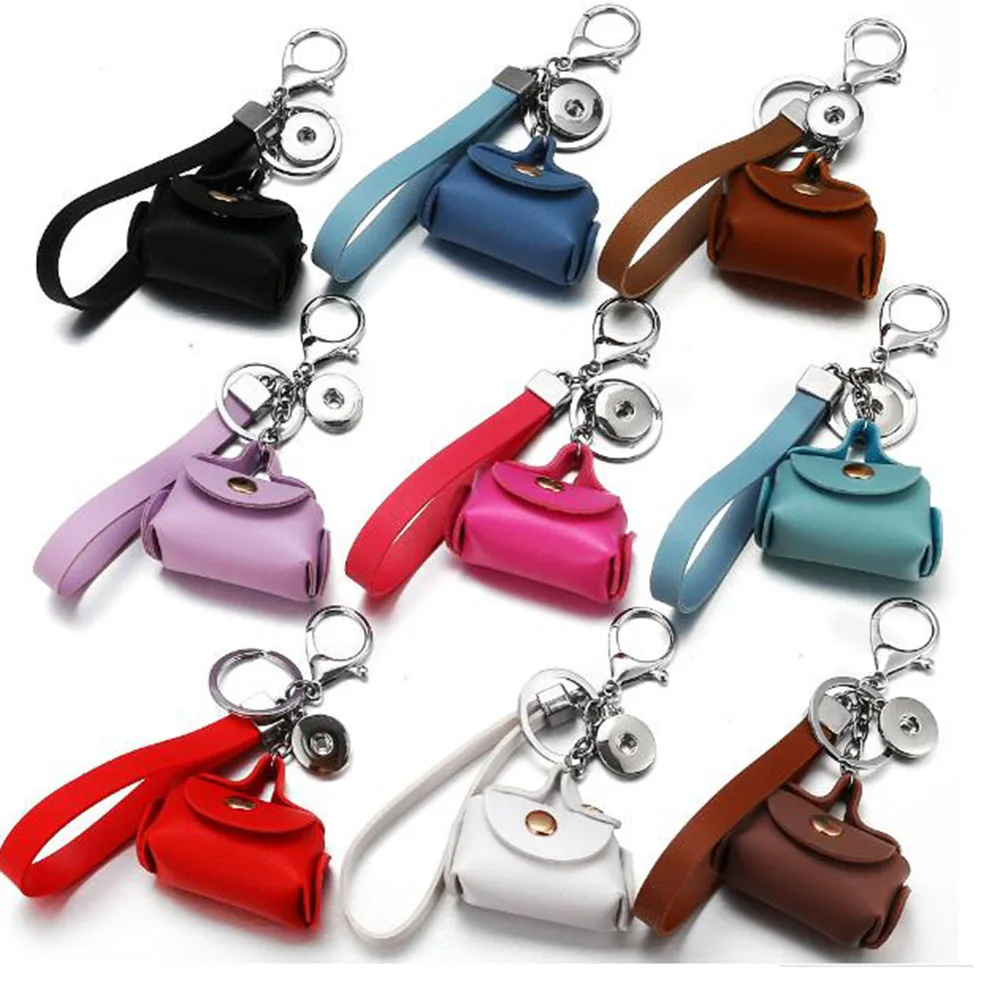 

2019 New Fashion Bells Leather Coin Purse Key chains snap keychains Beauty fit DIY 18MM snap buttons unisex women baby