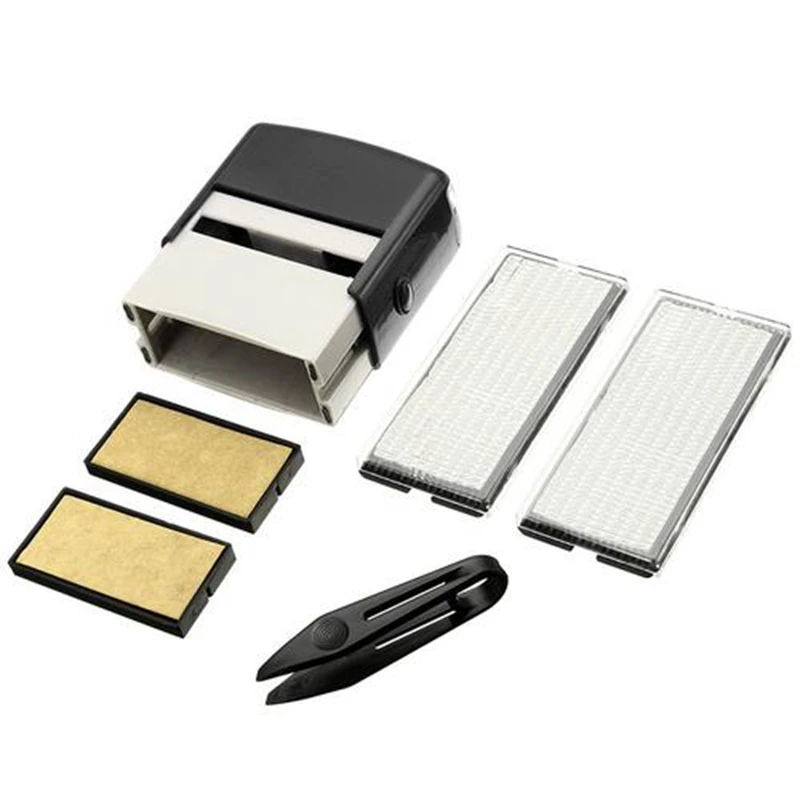 Custom Personalised Self Inking Rubber Stamp Kit Business Name Address DIY