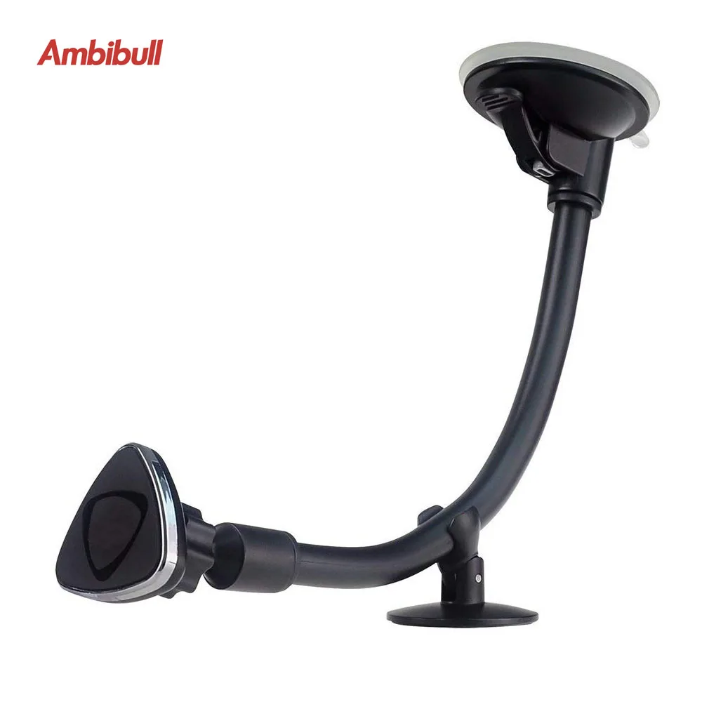 

Ambibull Magnet Phone holder for Car Windshield Mobile Stand with 8.5 inch Aluminum Long Arm for Cell Phones and Mini Tablets