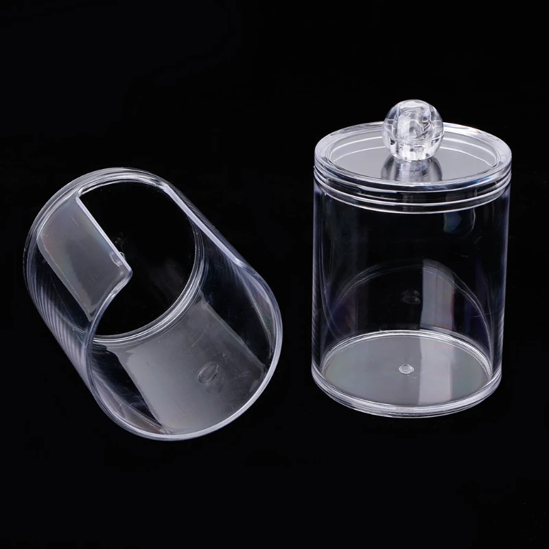 Прозрачный Круглый Контейнер Для Хранения Чехол для макияжа ватные диски коробка для ногтей бумажные салфетки Mar28