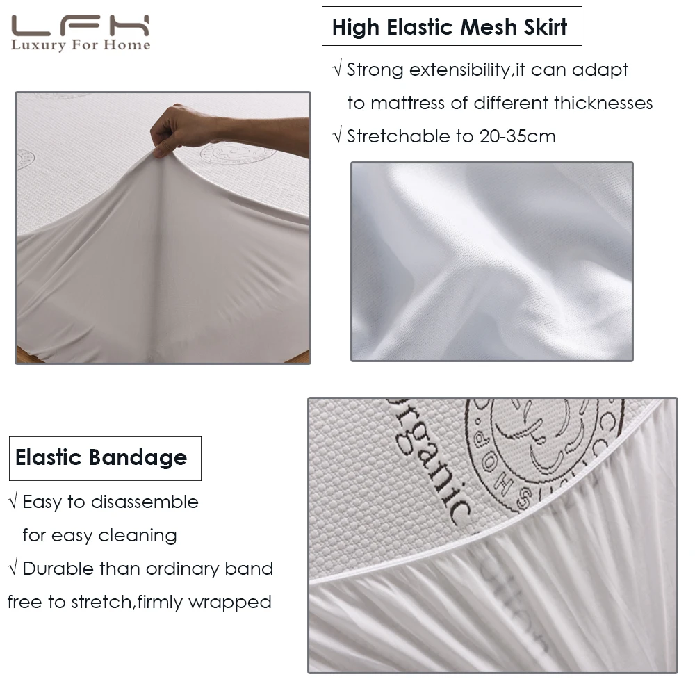 organic cotton waterproof mattress protector queen size (3)