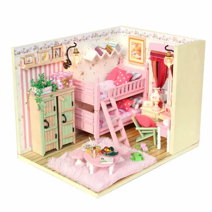 Hoomeda Diy Cottage Manual Model Toy My Little Partner Pink In