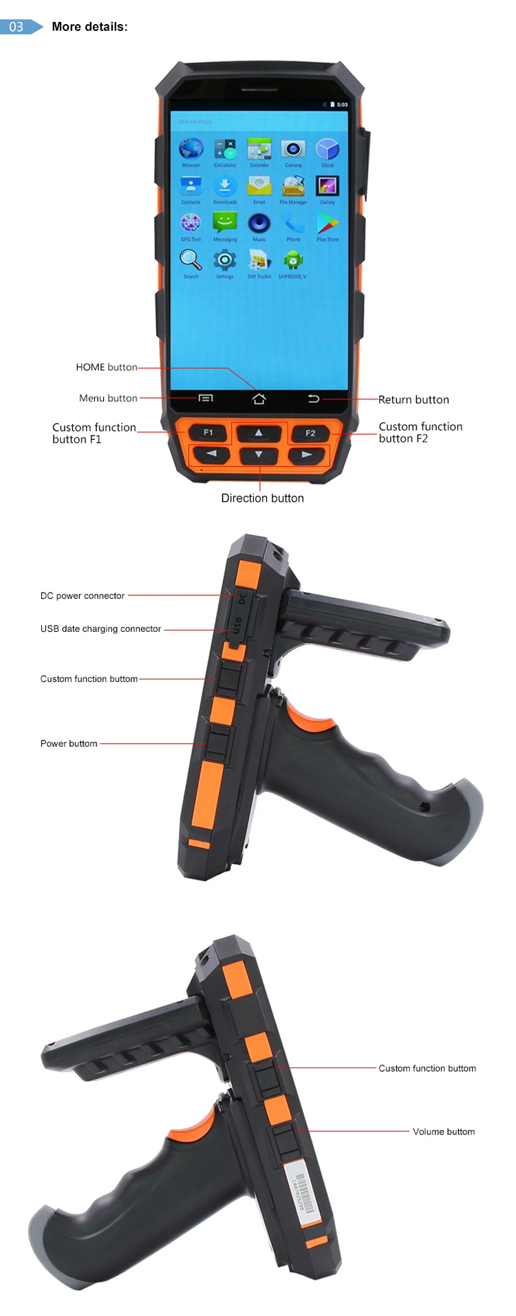 long read range RFID Android handheld reader RFID Android handheld reader (9)