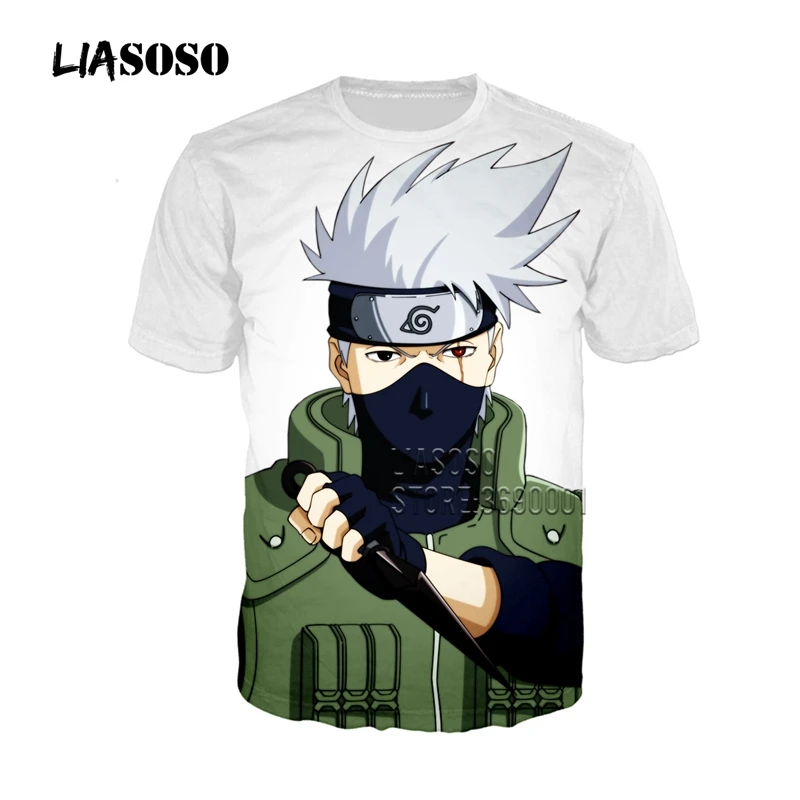 

LIASOSO 3D Print Men Women Anime NARUTO Hatake Kakashi Casual O-neck TShirt T-shirt Harajuku Tee Tops Clothing X2296