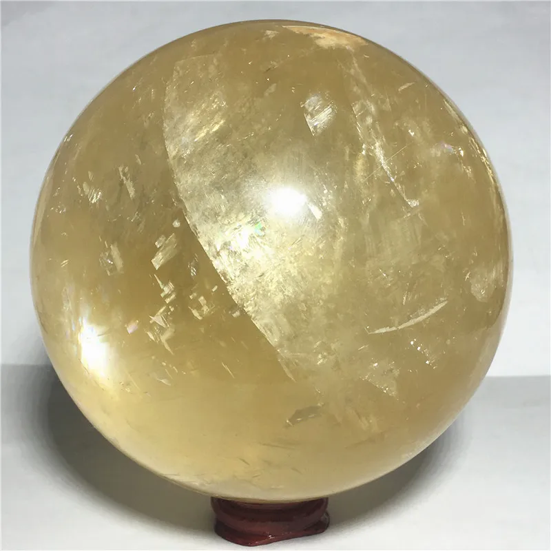 

Ball Narural yellow calcite quartz Crystal Stone and craft reiki healing Decorative ball